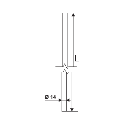 Tringle d'espagnolette aluminium rainurée